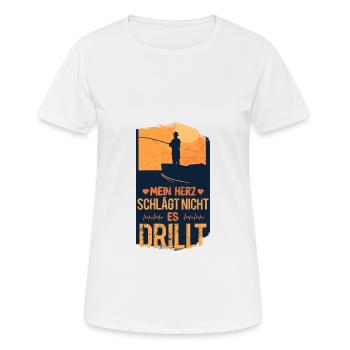 Angler - Frauen T-Shirt atmungsaktiv - Weiß - Vorne - AI Model Female 172 dark (172cm)