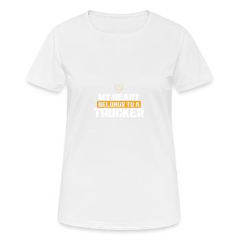 Cœur Trucker Love - T-shirt respirant Femme - blanc - Devant - AI Model Female 172 dark (172cm)