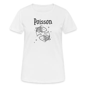 Poisson signe du zodiaque. - T-shirt respirant Femme - blanc - Devant - AI Model Female 172 dark (172cm)