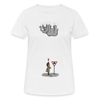 Attention elephant! - Women's Breathable T-Shirt - white - Front - AI Model Female 172 dark (172cm)