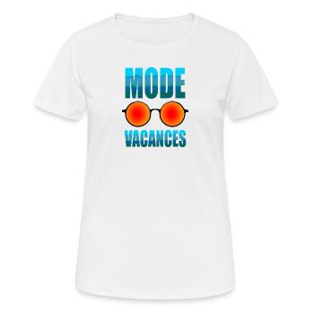 Mode Vacances - T-shirt respirant Femme - blanc - Devant - AI Model Female 172 dark (172cm)