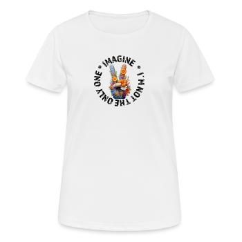 Imagine - Toleranz, Respekt und Frieden - Frauen T-Shirt atmungsaktiv - Weiß - Vorne - AI Model Female 172 dark (172cm)