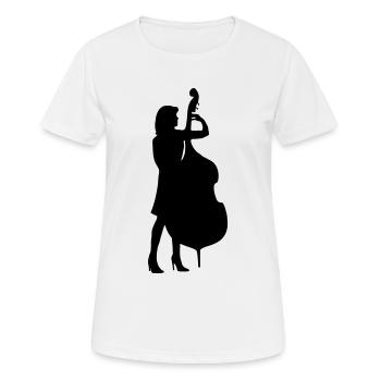 Kontrabass-Spielerin - Frauen T-Shirt atmungsaktiv - Weiß - Vorne - AI Model Female 172 dark (172cm)
