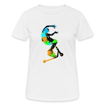 Freestyle-Roller - Frauen T-Shirt atmungsaktiv - Weiß - Vorne - AI Model Female 172 dark (172cm)