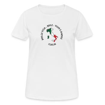 Amore Vino and Sole in Italy. - Women's Breathable T-Shirt - white - Front - AI Model Female 172 dark (172cm)