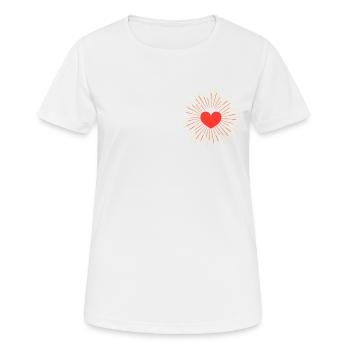 Herz - Frauen T-Shirt atmungsaktiv - Weiß - Vorne - AI Model Female 172 dark (172cm)