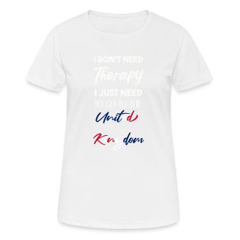 UK Gift Idea Funny Saying United Kingdom - Women's Breathable T-Shirt - white - Front - AI Model Female 172 dark (172cm)