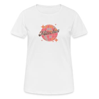 Munich Ville Rétro Vintage rose ville de fête - T-shirt respirant Femme - blanc - Devant - AI Model Female 172 dark (172cm)