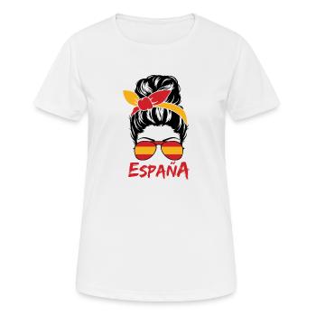 Espana Spanische Frau Mädchen Motiv - Frauen T-Shirt atmungsaktiv - Weiß - Vorne - AI Model Female 172 dark (172cm)