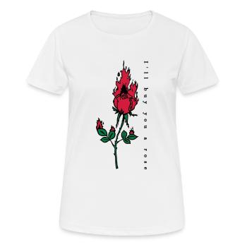 Imprimer Rose Brûler - T-shirt respirant Femme - blanc - Devant - AI Model Female 172 dark (172cm)