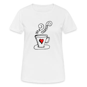 Tea & Camogie. - Women's Breathable T-Shirt - white - Front - AI Model Female 172 dark (172cm)