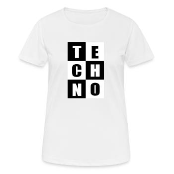 Citations de musique techno - T-shirt respirant Femme - blanc - Devant - AI Model Female 172 dark (172cm)
