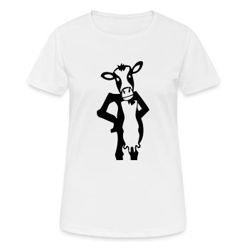 milchkuh kuh kühe - Frauen T-Shirt atmungsaktiv - Weiß - Vorne - AI Model Female 172 dark (172cm)