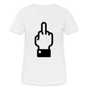 Doigt puant (fuck off / fuck you) - T-shirt respirant Femme - blanc - Devant - AI Model Female 172 dark (172cm)