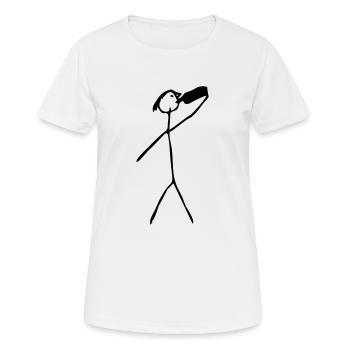 saufen - Frauen T-Shirt atmungsaktiv - Weiß - Vorne - AI Model Female 172 dark (172cm)