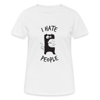 I hate people - Frauen T-Shirt atmungsaktiv - Weiß - Vorne - AI Model Female 172 dark (172cm)