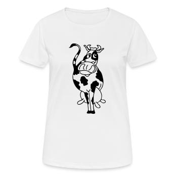 Kuh - Frauen T-Shirt atmungsaktiv - Weiß - Vorne - AI Model Female 172 dark (172cm)