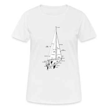 Segelbootbezeichnungen - Frauen T-Shirt atmungsaktiv - Weiß - Vorne - AI Model Female 172 dark (172cm)