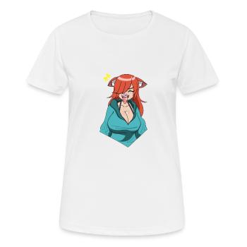 Marcel langue tirée - T-shirt respirant Femme - blanc - Devant - AI Model Female 172 dark (172cm)