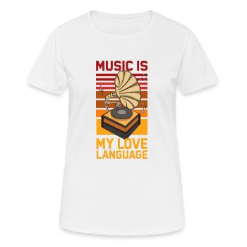 La musique est mon langage d’amour ( Gramophone ) - T-shirt respirant Femme - blanc - Devant - AI Model Female 172 dark (172cm)