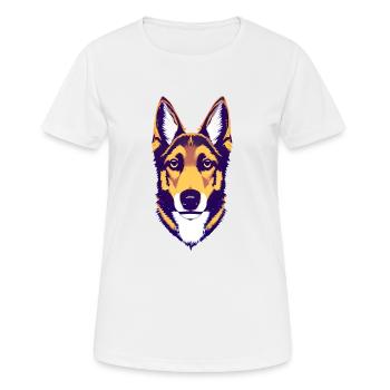 Berger allemand Propriétaire de chien Chien Chien Propriétaire de chien - T-shirt respirant Femme - blanc - Devant - AI Model Female 172 dark (172cm)