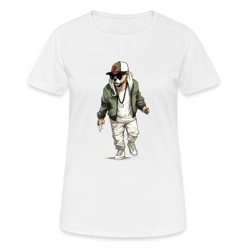 Zalk le chien rappeur - T-shirt respirant Femme - blanc - Devant - AI Model Female 172 dark (172cm)