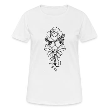 tete de mort - T-shirt respirant Femme - blanc - Devant - AI Model Female 172 dark (172cm)