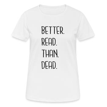 book lover typography book dragon love book - Women's Breathable T-Shirt - white - Front - AI Model Female 172 dark (172cm)
