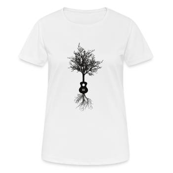 Guitare arbre - T-shirt respirant Femme - blanc - Devant - AI Model Female 172 dark (172cm)