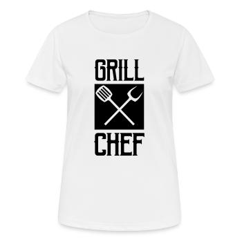 grill chef - Frauen T-Shirt atmungsaktiv - Weiß - Vorne - AI Model Female 172 dark (172cm)