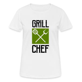 grill chef - Frauen T-Shirt atmungsaktiv - Weiß - Vorne - AI Model Female 172 dark (172cm)