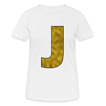 Lettre J Or - T-shirt respirant Femme - blanc - Devant - AI Model Female 172 dark (172cm)