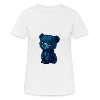 Kleiner schwarzer Teddybär - Frauen T-Shirt atmungsaktiv - Weiß - Vorne - AI Model Female 172 dark (172cm)