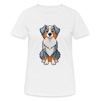 Neugieriger Rattenterrier - Hundekunstwerk Pint - Frauen T-Shirt atmungsaktiv - Weiß - Vorne - AI Model Female 172 dark (172cm)