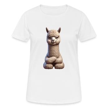 Alpaka grimmig 1 - Frauen T-Shirt atmungsaktiv - Weiß - Vorne - AI Model Female 172 dark (172cm)
