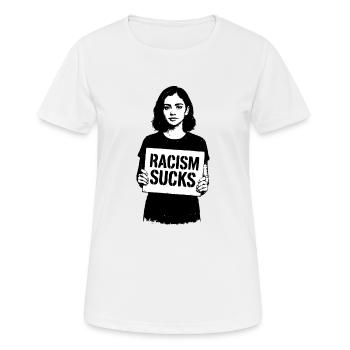 Racism Sucks Rassismus - Frauen T-Shirt atmungsaktiv - Weiß - Vorne - AI Model Female 172 dark (172cm)
