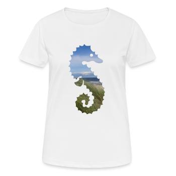 Hippocampe mer baltique - T-shirt respirant Femme - blanc - Devant - AI Model Female 172 dark (172cm)