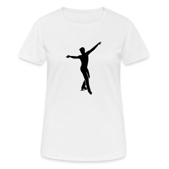 Eiskunstlauf - Frauen T-Shirt atmungsaktiv - Weiß - Vorne - AI Model Female 172 dark (172cm)