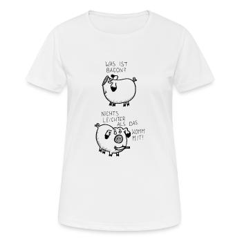 Schwein Schinken - Was ist Bacon? - Frauen T-Shirt atmungsaktiv - Weiß - Vorne - AI Model Female 172 dark (172cm)