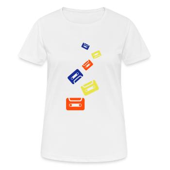Symbole de cassette - T-shirt respirant Femme - blanc - Devant - AI Model Female 172 dark (172cm)