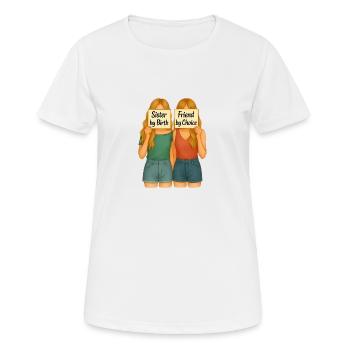 Sœur de naissance – Amie par choix - T-shirt respirant Femme - blanc - Devant - AI Model Female 172 dark (172cm)