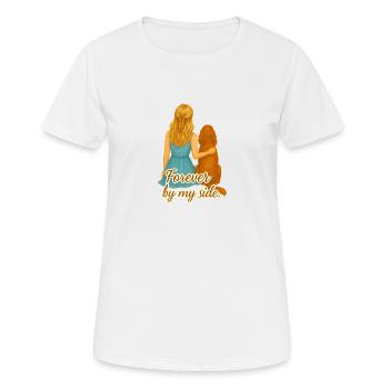 Illustration de la fille et du cocker - T-shirt respirant Femme - blanc - Devant - AI Model Female 172 dark (172cm)