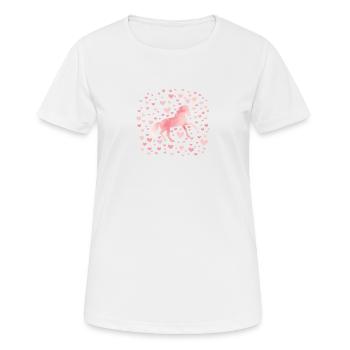 Great horse shirt girls children hearts horse - Women's Breathable T-Shirt - white - Front - AI Model Female 172 dark (172cm)