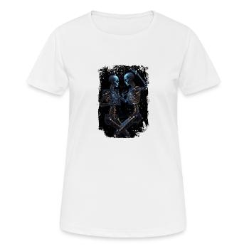 Danser les cybersquelettes - Horreur surréaliste - T-shirt respirant Femme - blanc - Devant - AI Model Female 172 dark (172cm)