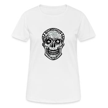 Tête de mort - T-shirt respirant Femme - blanc - Devant - AI Model Female 172 dark (172cm)