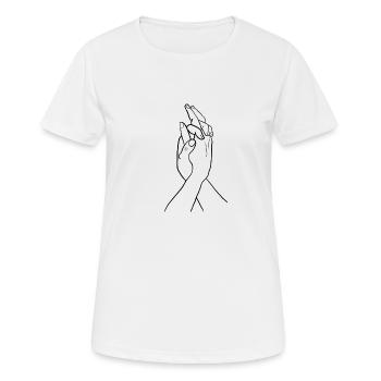 Hands - Women's Breathable T-Shirt - white - Front - AI Model Female 172 dark (172cm)