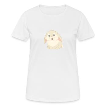 Lapin mignon comme illustration - T-shirt respirant Femme - blanc - Devant - AI Model Female 172 dark (172cm)