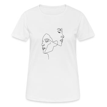 ONE LINE - Women's Faces - Women's Breathable T-Shirt - white - Front - AI Model Female 172 dark (172cm)