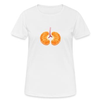 Mandarinenlunge - Frauen T-Shirt atmungsaktiv - Weiß - Vorne - AI Model Female 172 dark (172cm)