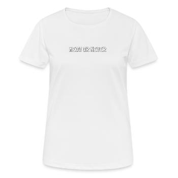 Meow or never - Women's Breathable T-Shirt - white - Front - AI Model Female 172 dark (172cm)